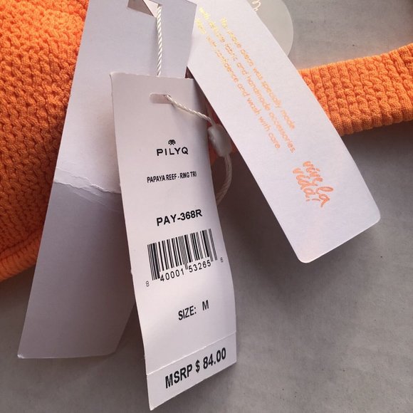 PQ X REVOLVE Ring Tri Bikini Top Papaya Orange Ring - Picture 7 of 9
